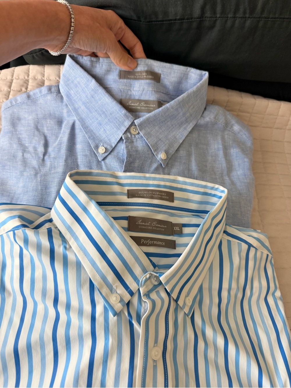 Daniel Cremieux Men’s Light Blue Button-Down Shirt - Solid & Striped Pack